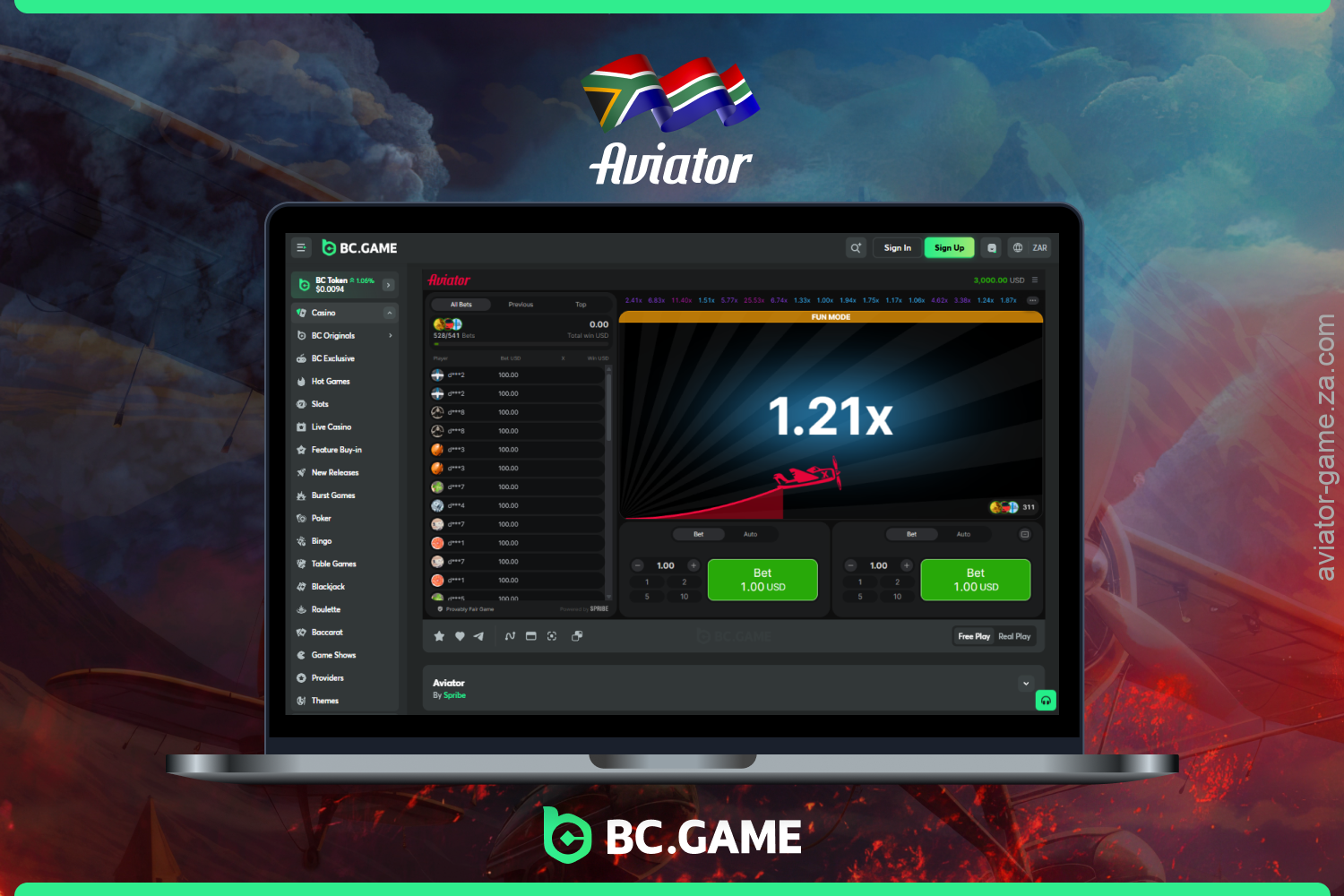 A detailed review of BC.Game Aviator in South Africa